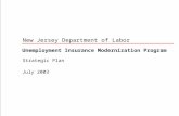 New Jersey Department of Labor Unemployment Insurance Modernization Program July 2003 Strategic Plan.