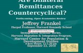 Are Bilateral Remittances Countercyclical? Forthcoming, Open Economies Review Jeffrey Frankel Harpel Professor, Harvard Kennedy School Immigration Seminar.