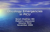 Oncology Emergencies in PICU Norah Khathlan MD Pediatric Intensivist Director PICU November 2006.