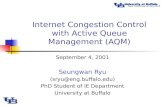 Internet Congestion Control with Active Queue Management (AQM) September 4, 2001 Seungwan Ryu (sryu@eng.buffalo.edu) PhD Student of IE Department University.