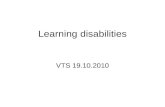 Learning disabilities VTS 19.10.2010. Aims of session 1. Learning disability entry in e- portfolio.