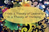 From a Theory of Learning to a Theory of Thinking.