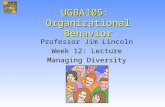 UGBA105: Organizational Behavior Professor Jim Lincoln Week 12: Lecture Managing Diversity.