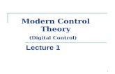 1 Modern Control Theory (Digital Control) Lecture 1.