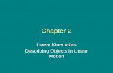 Chapter 2 Linear Kinematics Describing Objects in Linear Motion.
