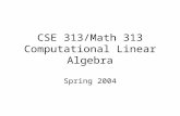 CSE 313/Math 313 Computational Linear Algebra Spring 2004.