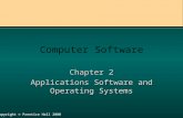 1Copyright © Prentice Hall 2000 Computer Software Chapter 2 Applications Software and Operating Systems.