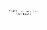 CS420 lecture ten BACKTRACK. Solution vectors In optimization problems, or more general in search problems, a set of choices are to be made to arrive.
