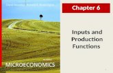 1 Inputs and Production Functions Chapter 6. 2 Chapter Six Overview 1.Motivation 2.The Production Function  Marginal and Average Products  Isoquants.