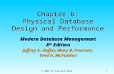 © 2007 by Prentice Hall 1 Chapter 6: Physical Database Design and Performance Modern Database Management 8 th Edition Jeffrey A. Hoffer, Mary B. Prescott,