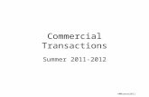 ©MNoonan2011 Commercial Transactions Summer 2011-2012.