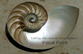 Calling Attention to Your Subject : Focal Point. Using a Focal Point What takes center stage? A focal point is an emphasis An emphasis relates to the.