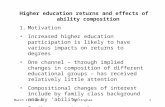 March 17th 2010Nottingham1 Higher education returns and effects of ability composition 1.Motivation Increased higher education participation is likely.