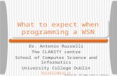 What to expect when programming a WSN Dr. Antonio Ruzzelli The CLARITY centre School of Computer Science and Informatics University College Dublin Ruzzelli@ucd.ie.