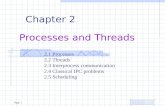 Page 1 Processes and Threads Chapter 2 2.1 Processes 2.2 Threads 2.3 Interprocess communication 2.4 Classical IPC problems 2.5 Scheduling.