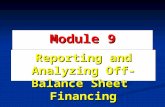 Module 9 Reporting and Analyzing Off-Balance Sheet Financing.