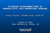 1 OPTIMIZED INTERCONNECTIONS IN PROBABILISTIC SELF-ORGANIZING LEARNING Janusz Starzyk, Mingwei Ding, Haibo He School of EECS Ohio University, Athens, OH.
