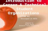 Introduction to Career & Technical Student Organizations (CTSO’s) Developed at NCSU Adapted by David Agnew Arkansas State University.