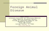 Foreign Animal Disease Angie Dement Extension Associate for Veterinary Medicine Texas AgriLife Extension Service College of Veterinary Medicine and Biomedical.