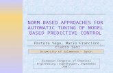 NORM BASED APPROACHES FOR AUTOMATIC TUNING OF MODEL BASED PREDICTIVE CONTROL Pastora Vega, Mario Francisco, Eladio Sanz University of Salamanca – Spain.