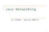 1 Java Networking CS 236607, Spring 2008/9. 2 Today’s Menu Networking Basics  TCP, UDP, Ports, DNS, Client-Server Model TCP/IP in Java Sockets URL