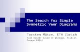 The Search for Simple Symmetric Venn Diagrams Torsten Mütze, ETH Zürich Talk mainly based on [Griggs, Killian, Savage 2004] TexPoint fonts used in EMF.
