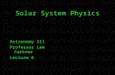 Solar System Physics Astronomy 311 Professor Lee Carkner Lecture 6.