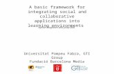 A basic framework for integrating social and collaborative applications into learning environments Ayman Moghnieh and Josep Blat Universitat Pompeu Fabra,