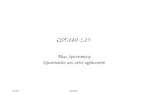 Fa 06CSE182 CSE182-L13 Mass Spectrometry Quantitation and other applications.
