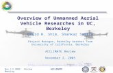 Nov 1 - 2 2005: Review MeetingACCLIMATE Overview of Unmanned Aerial Vehicle Researches in UC, Berkeley David H. Shim, Shankar Sastry Project Manager, Berkeley.