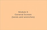 Module 6 General Screws (twists and wrenches). Forces in parallelJoints in series StaticsKinematics Can they be reduced to a single force? (Poinsot’s.