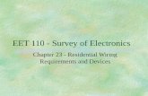 EET 110 - Survey of Electronics Chapter 23 - Residential Wiring Requirements and Devices.