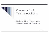 ©MNoonan2009 Commercial Transactions Module 12 - Insurance Summer Session 2009-10.