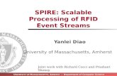 U NIVERSITY OF M ASSACHUSETTS, A MHERST Department of Computer Science SPIRE: Scalable Processing of RFID Event Streams Yanlei Diao University of Massachusetts,