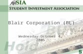 Blair Corporation (BL) Wednesday October 4, 2006.
