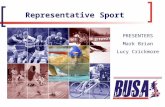 Representative Sport PRESENTERS Mark Brian Lucy Crickmore.