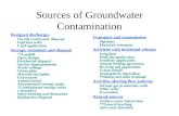 Sources of Groundwater Contamination Designed discharges On-site wastewater disposal Injection wells Land application Storage, treatment and disposal **Landfill.
