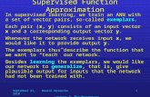 September 21, 2010Neural Networks Lecture 5: The Perceptron 1 Supervised Function Approximation In supervised learning, we train an ANN with a set of vector.