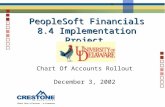 PeopleSoft Financials 8.4 Implementation Project Chart Of Accounts Rollout December 3, 2002.