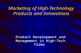 Marketing of High-Technology Products and Innovations Product Development and Management in High-Tech Firms.