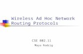 Wireless Ad Hoc Network Routing Protocols CSE 802.11 Maya Rodrig.