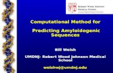 Computational Method for Predicting Amyloidogenic Sequences Bill Welsh UMDNJ- Robert Wood Johnson Medical School welshwj@umdnj.edu.