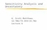 Sensitivity Analysis and Uncertainty H. Scott Matthews 12-706/73-359/19-702 Lecture 6.
