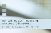 Mental Health Nursing: Anxiety Disorders By Mary B. Knutson, RN, MS, FCP.