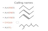 Calling names ALKANES ALKENES ALKYNES CYCLO- ALKYL-