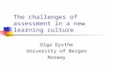The challenges of assessment in a new learning culture Olga Dysthe University of Bergen Norway.