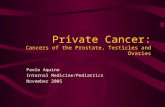 Private Cancer: Cancers of the Prostate, Testicles and Ovaries Paolo Aquino Internal Medicine/Pediatrics November 2005.