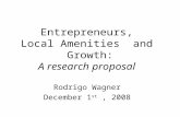 Entrepreneurs, Local Amenities and Growth: A research proposal Rodrigo Wagner December 1 st, 2008.