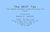 The BEST Tax (The Broad Economic Simplification Tax Plan) Presented by David R. Burton Partner, The Argus Group Senior Fellow, Free Enterprise Fund 46.