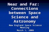 Near and Far: Connections between Space Science and Astronomy New England Space Science Meeting March 1, 2006.